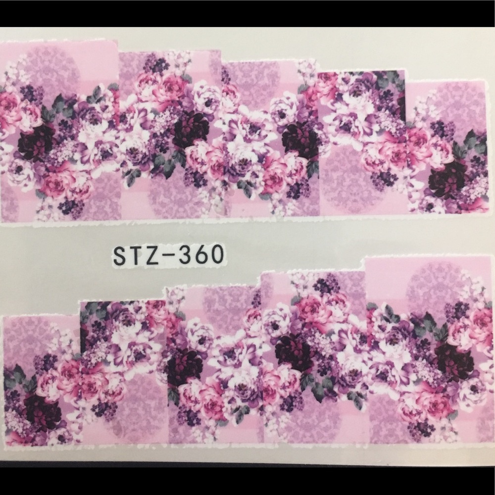 3 for $12 Nail Art Waterslide Tattoo Lilac Floral